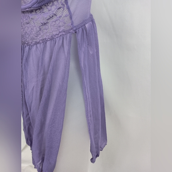 VICTORIA SECRET Sheer Sexy Barbiecore Lavender Lace Babydoll Lingerie (#939) - Picture 3 of 5